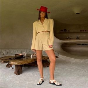 Trouser Stretch Herringbone Twill Shorts, Taupe